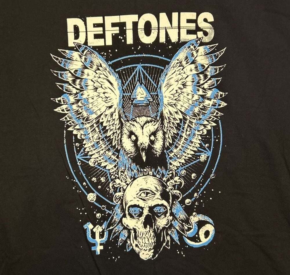 Deftones Owl and Skull North America Tour 2025 Graphic T-Shirt Black XL